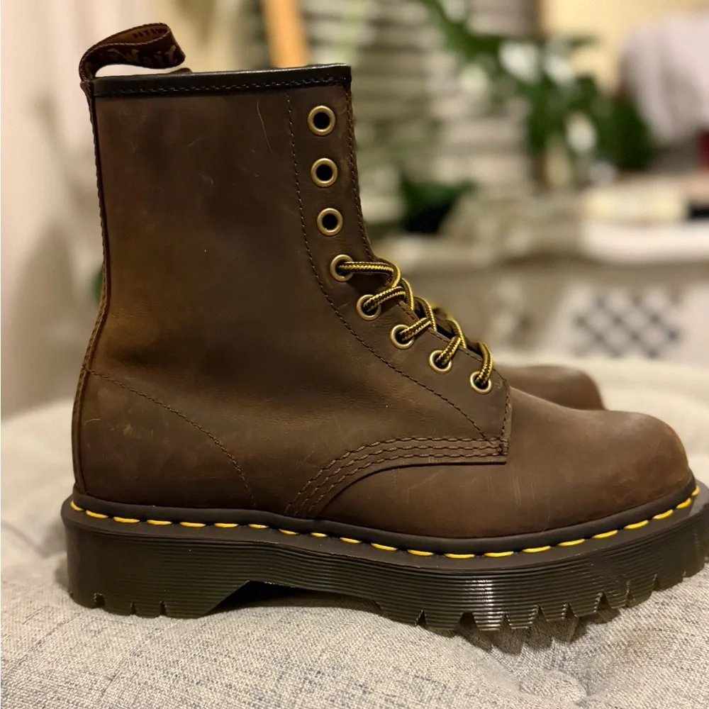 NEW💎Dr. Martens 1460 Bex Dark Brown Leather Boots 5 *AirWalk Bouncy Retail $180 - Picture 7 of 9